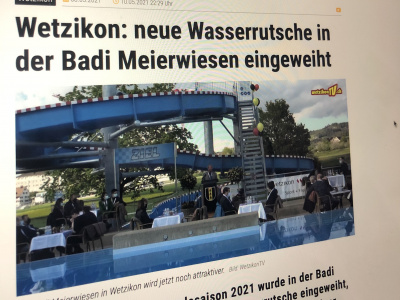 Bild der Wasserrutschbahn in der Badi